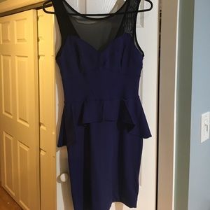 Bebe mesh top peplum dress