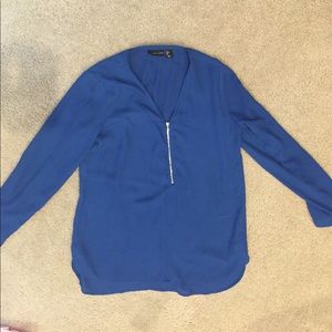 Adrienne Vittadini Blue Blouse with zipper