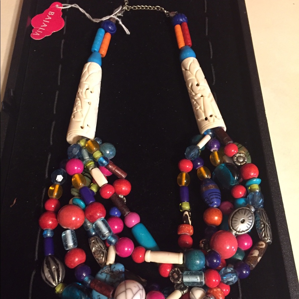 Bajalia Colorful Beaded Necklace💙💚❤️