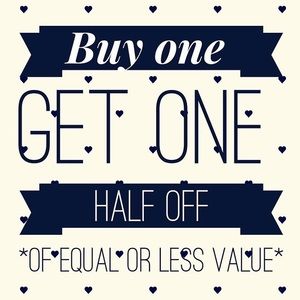 But one get one half off starting now!!