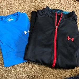 Underarmour men's jacket and t-shirt