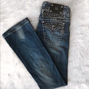 Miss Me Rhinestone Pocket Jeans Size 27