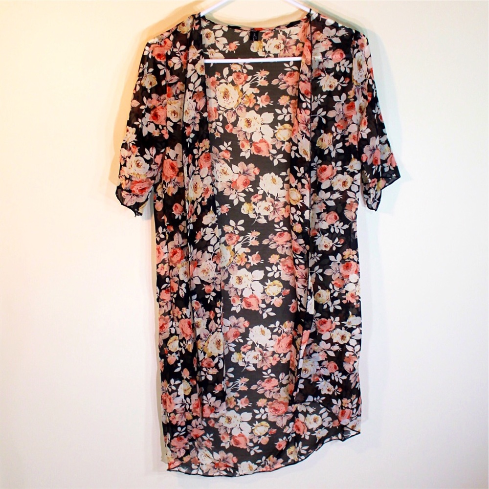 🌺🔆🔷| NWT | Long Oversized Floral Chiffon Kimono
