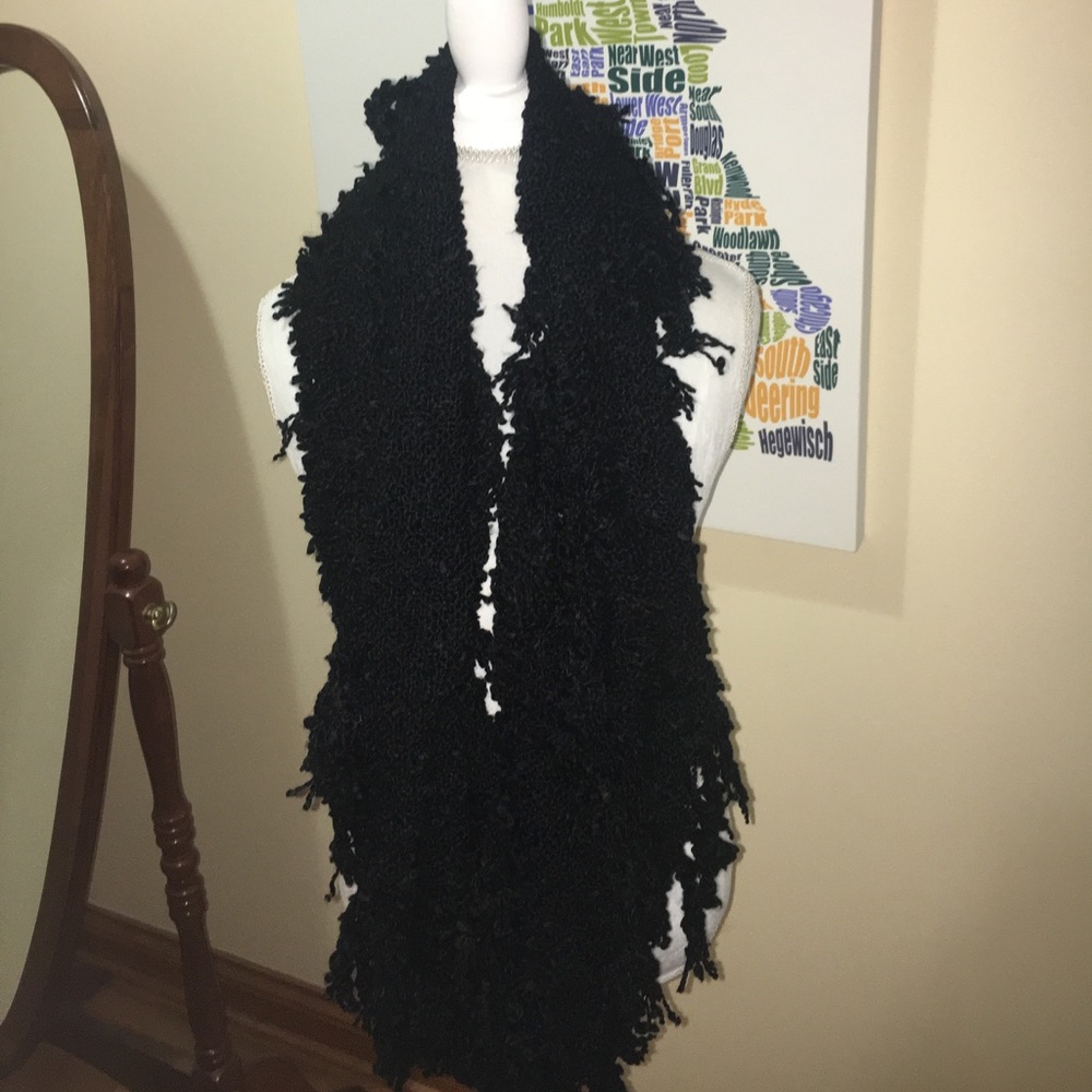 Fringed super soft infinity scarf