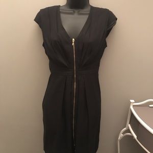 H&M black dress with gold zipper up front