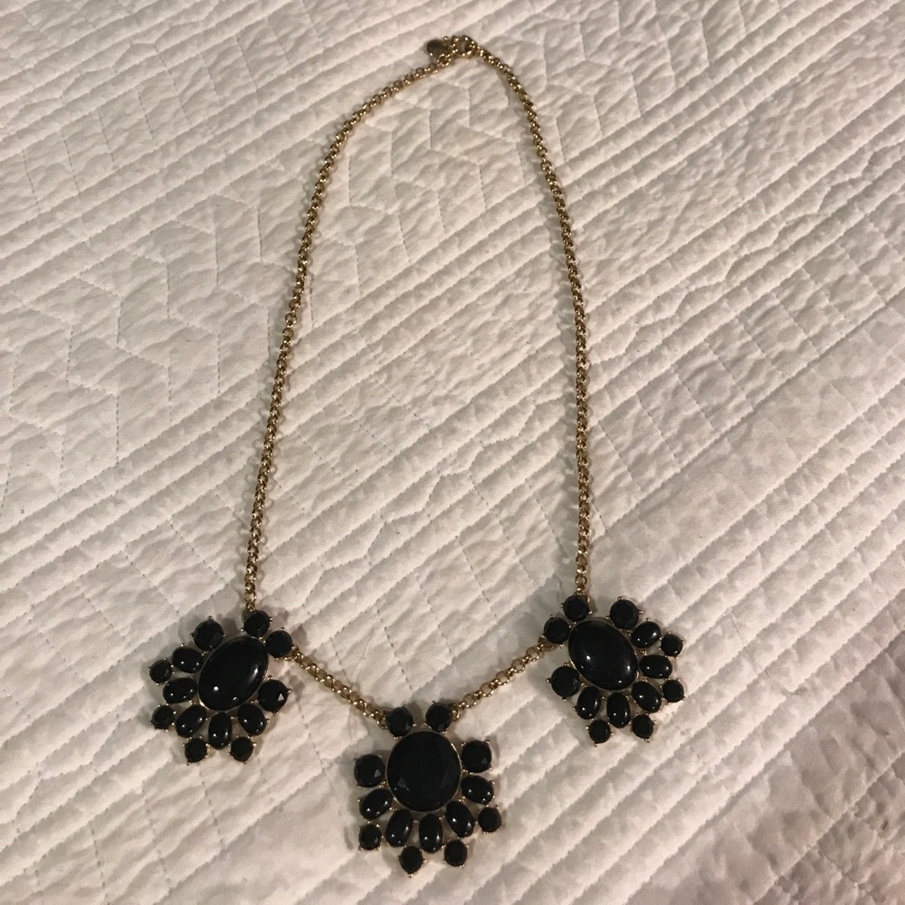 J Crew Black & Gold Bauble Necklace