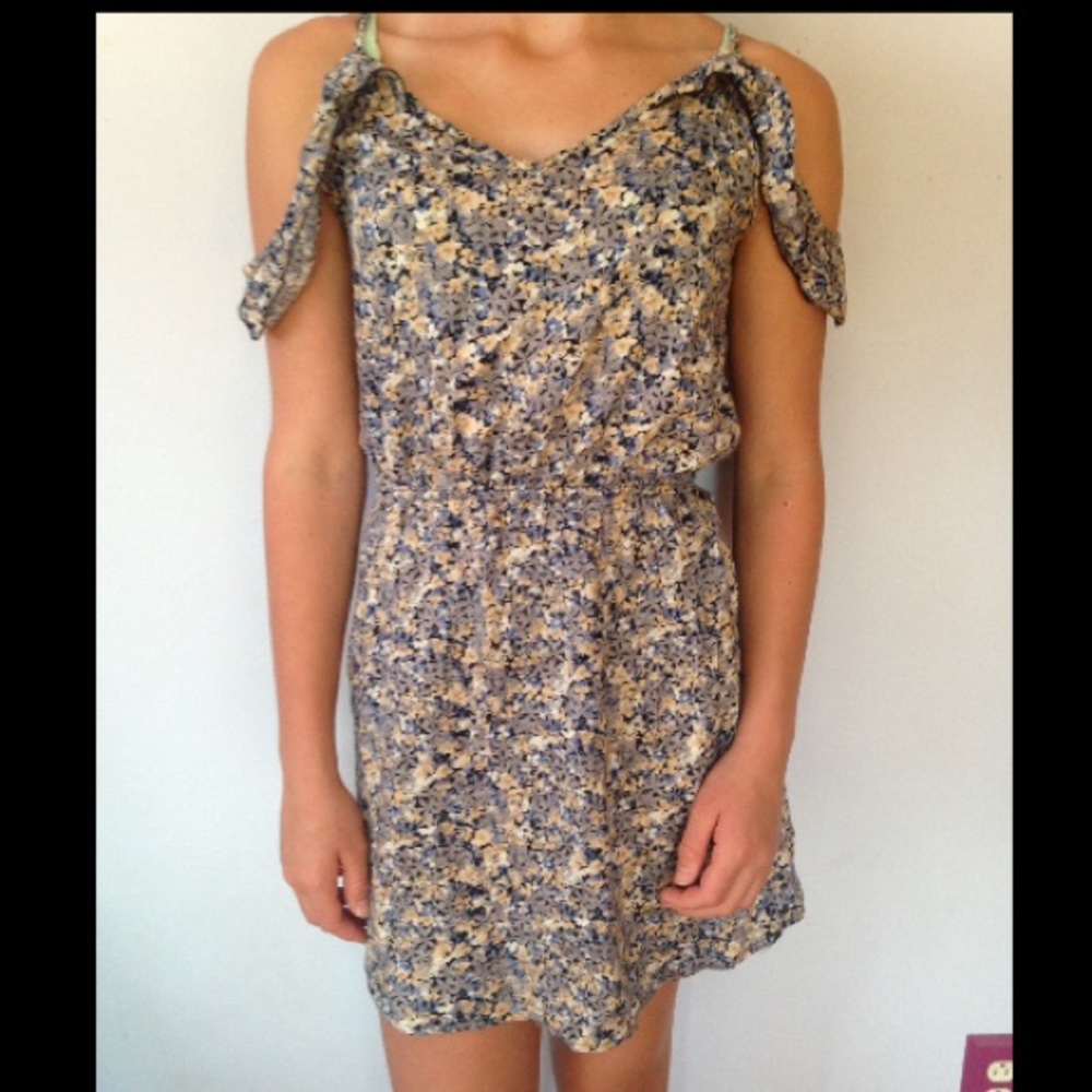 Floral cold shoulder dress