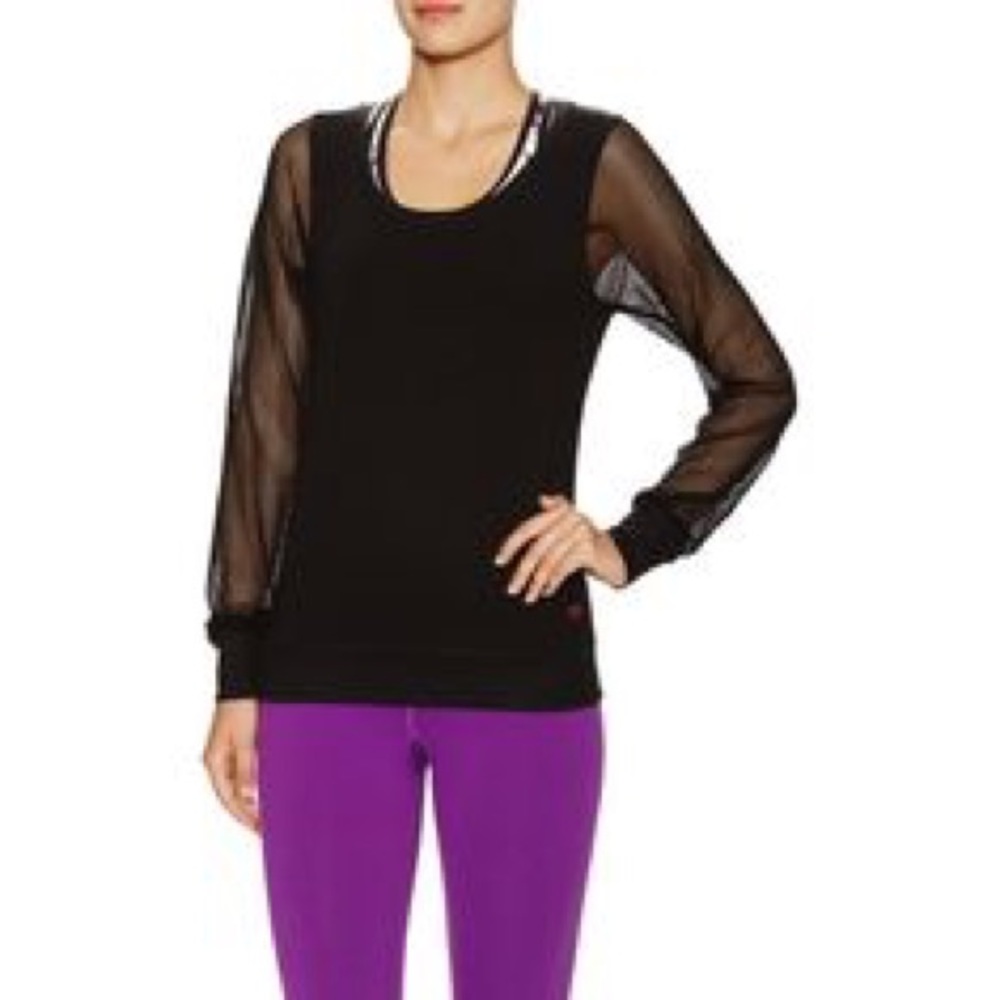 Splits59 black mesh sweatshirt pullover