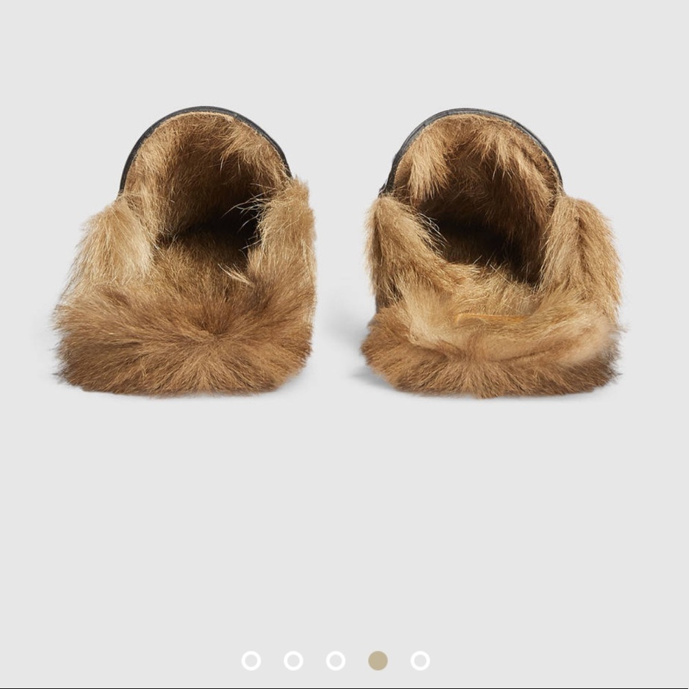 NWT Gucci Princetown Fur Slippers 37.5 - Picture 4 of 4