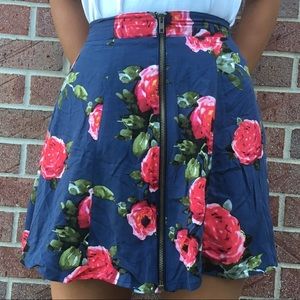 Urban Outfitters Zip up front floral skirt