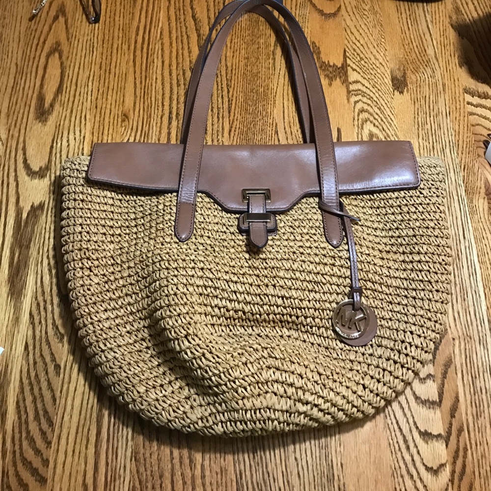 Micheal Kors woven straw purse