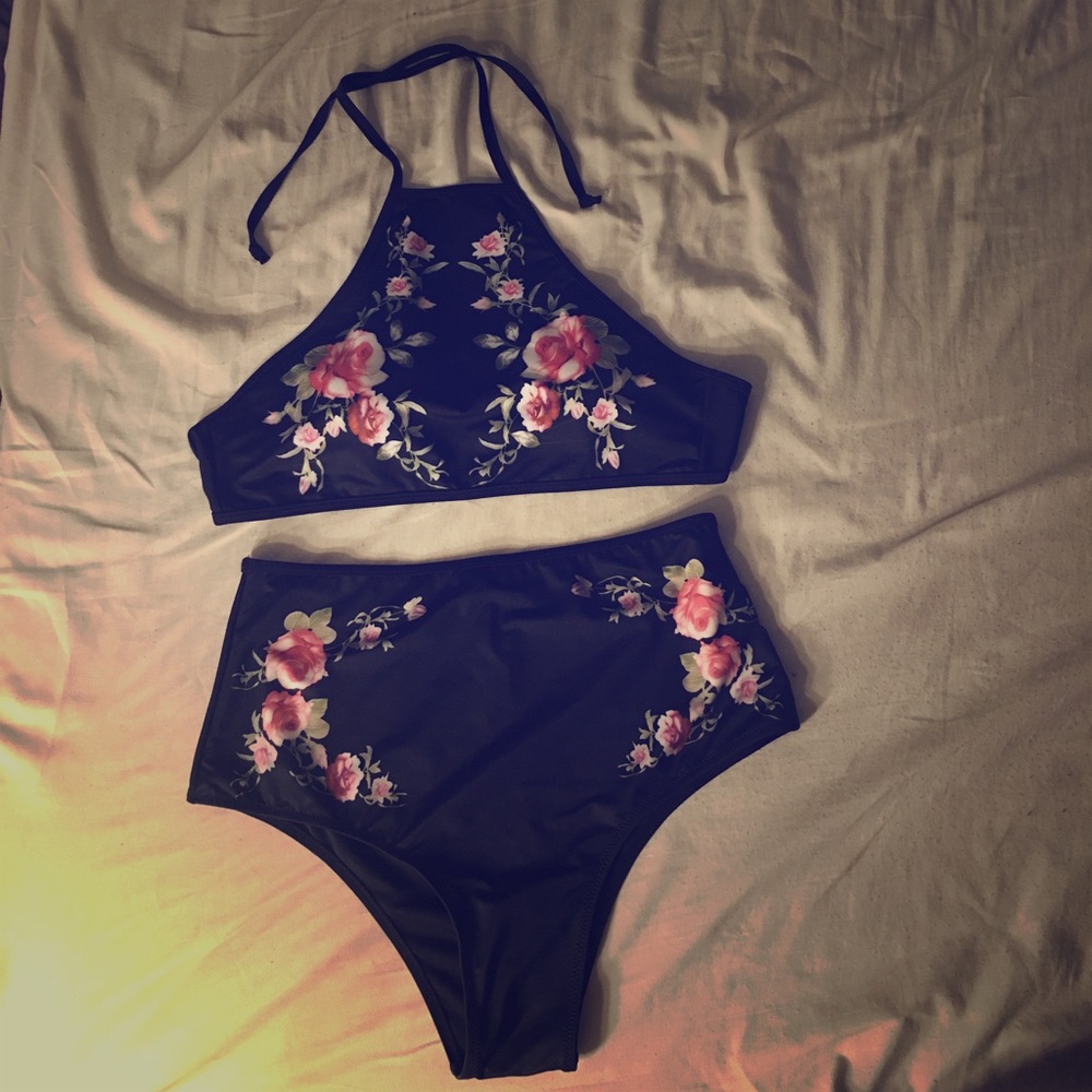 Floral high waisted bikini