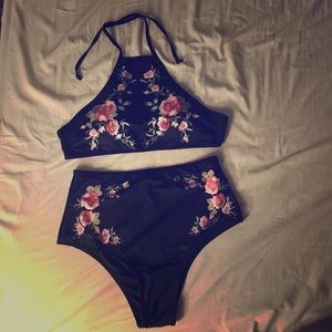 Floral high waisted bikini
