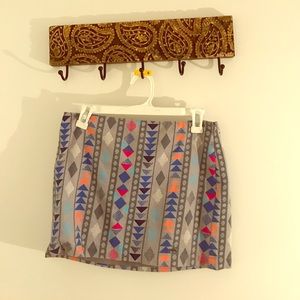 Aztec print mini skirt