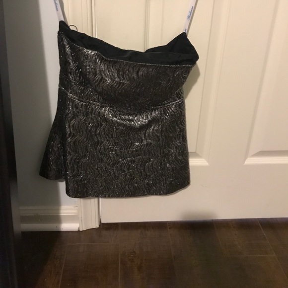 Shoshanna Silver Metallic Tube Top Size 2 - Picture 3 of 4