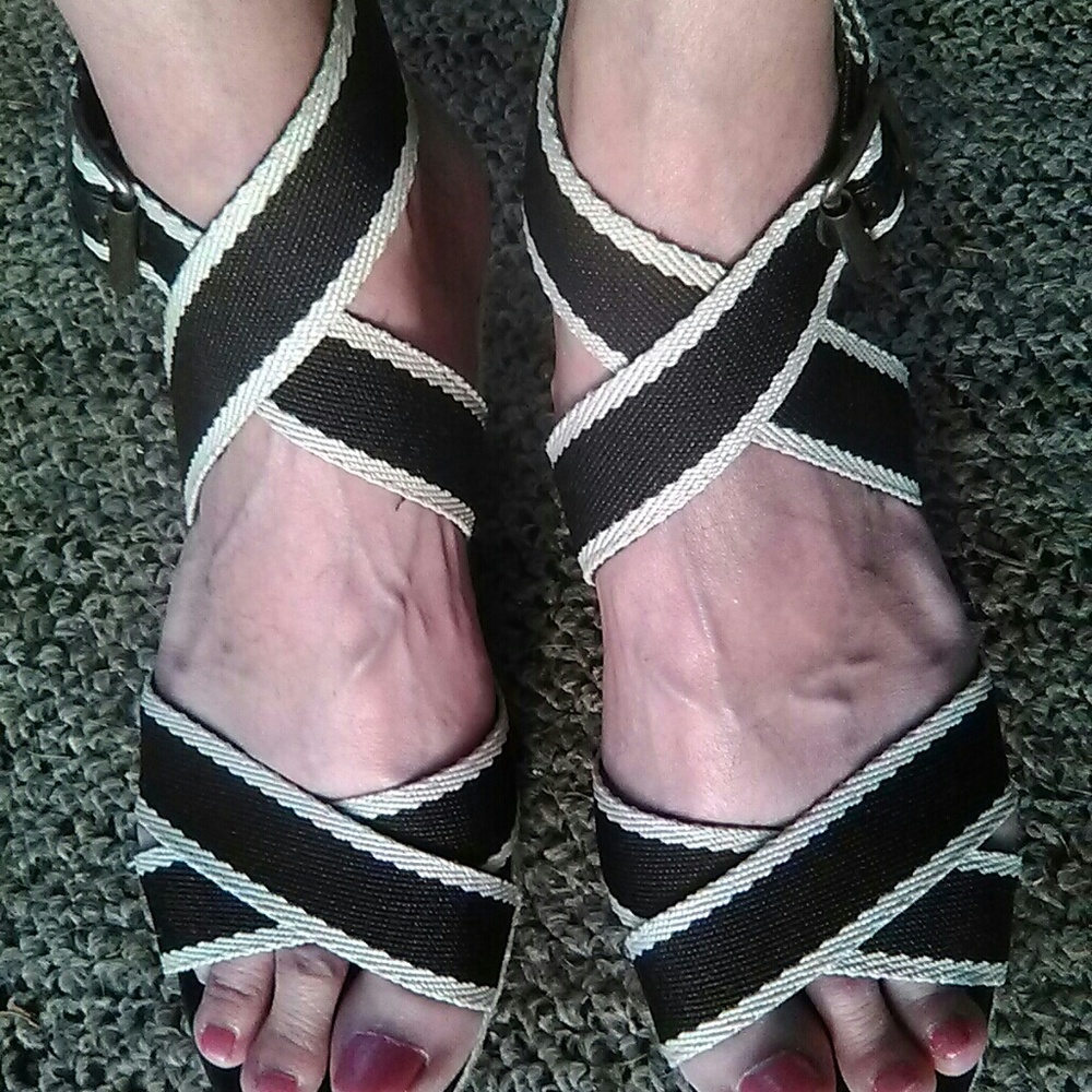 Old Navy canvas wedge sandals.