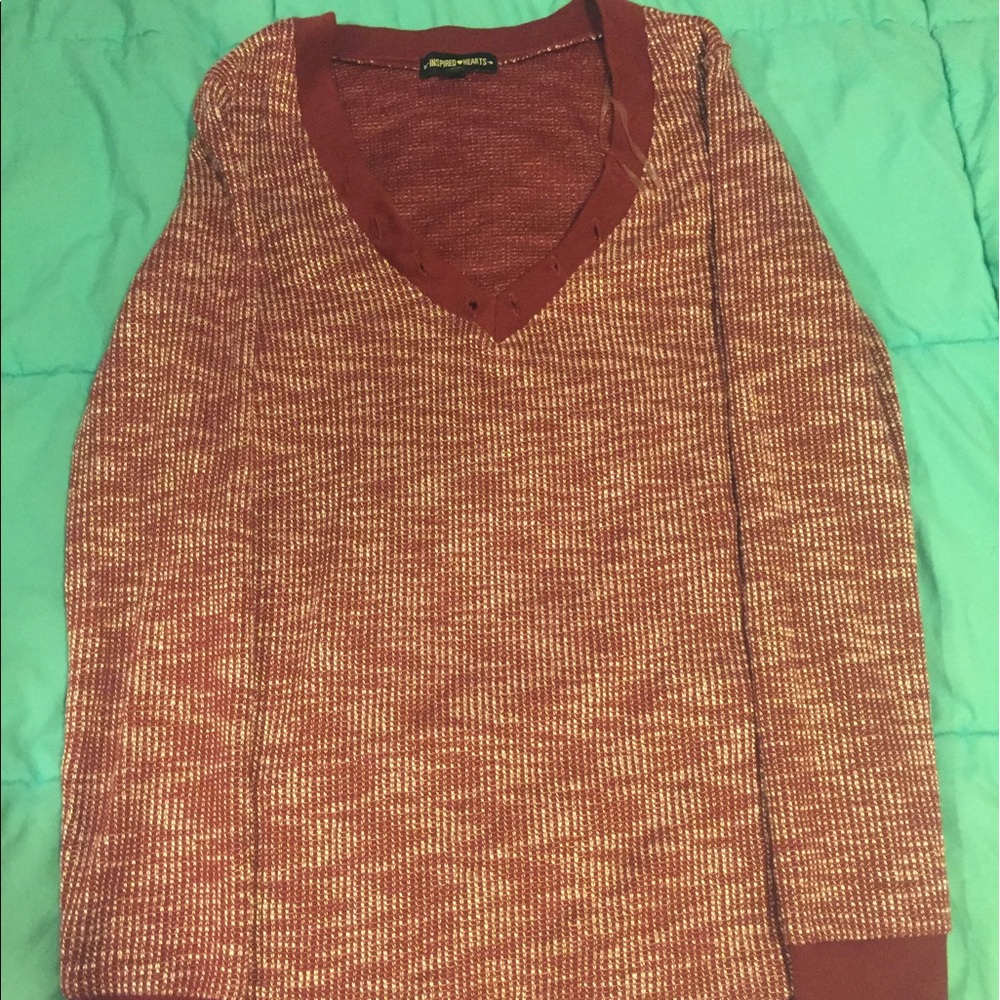 Deep V-Neck Tie up sweater
