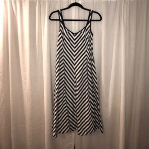 Navy and White striped Talbots dress