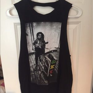 Bob Marley Black Muscle Tank Shirt