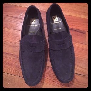 Bruno Magli Navy Suede Partie Slip On Loafer