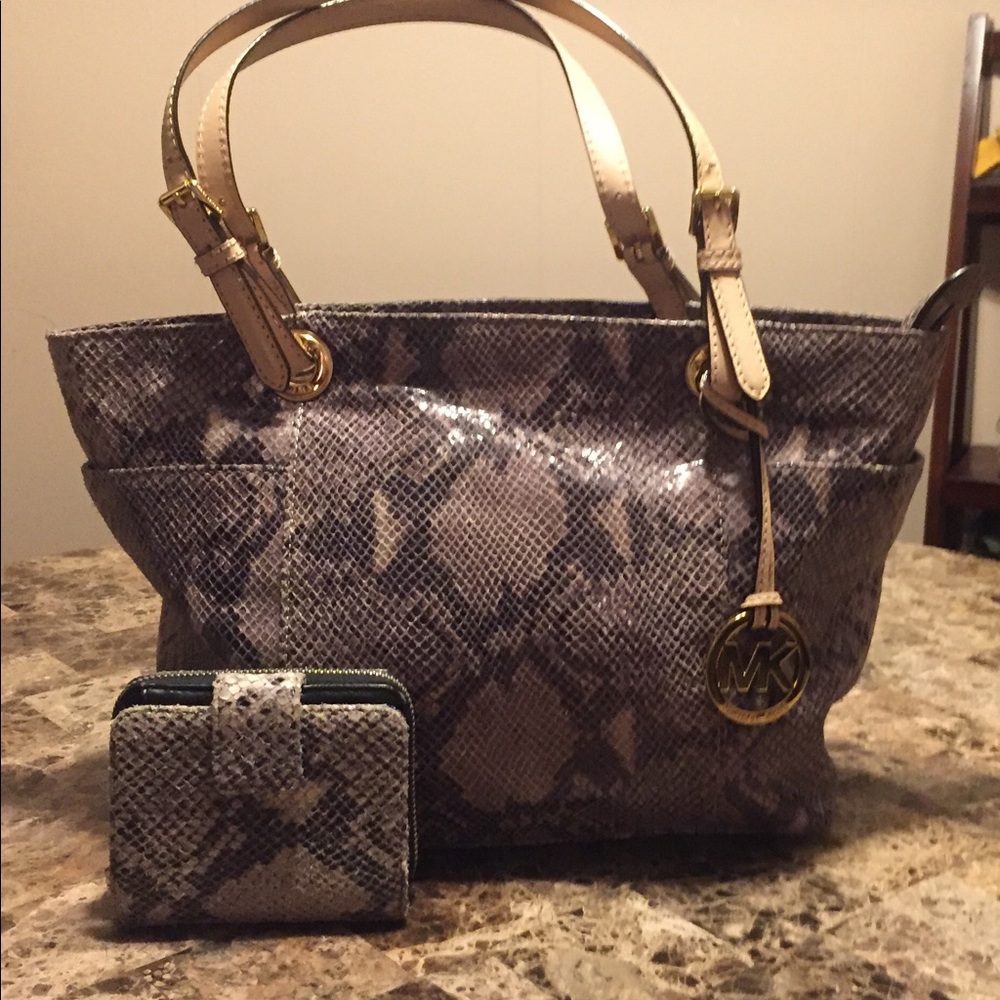 Michael Kors Python Tote and Cynthia Rowley Wallet