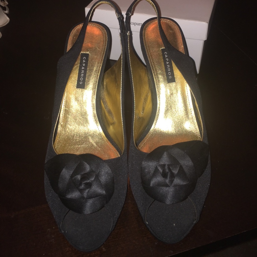 💥Black Satin Slingbacks SZ 10 💥