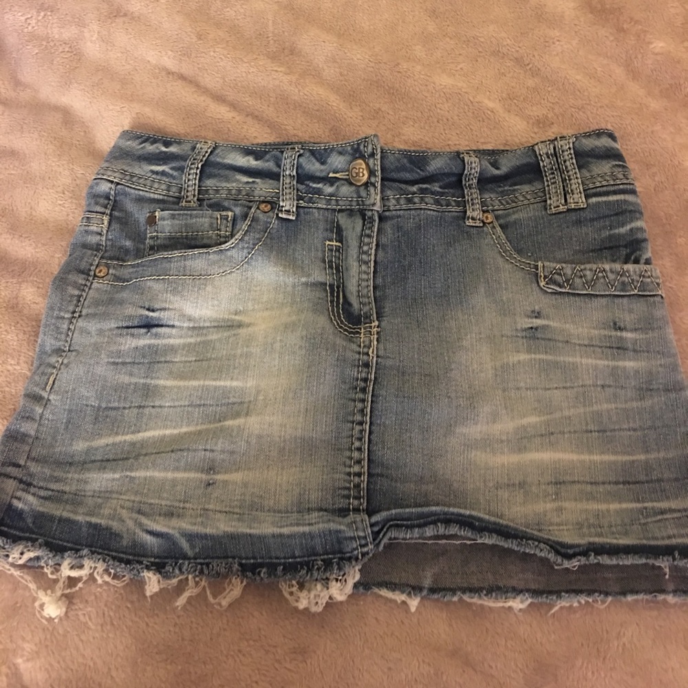 Distressed Jean skirt