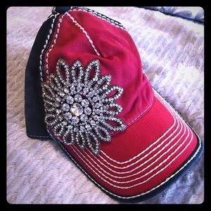 Olive and Pique Red & Navy Bling Hat