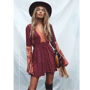 Free People Hippy-Chic Orange Com Romper