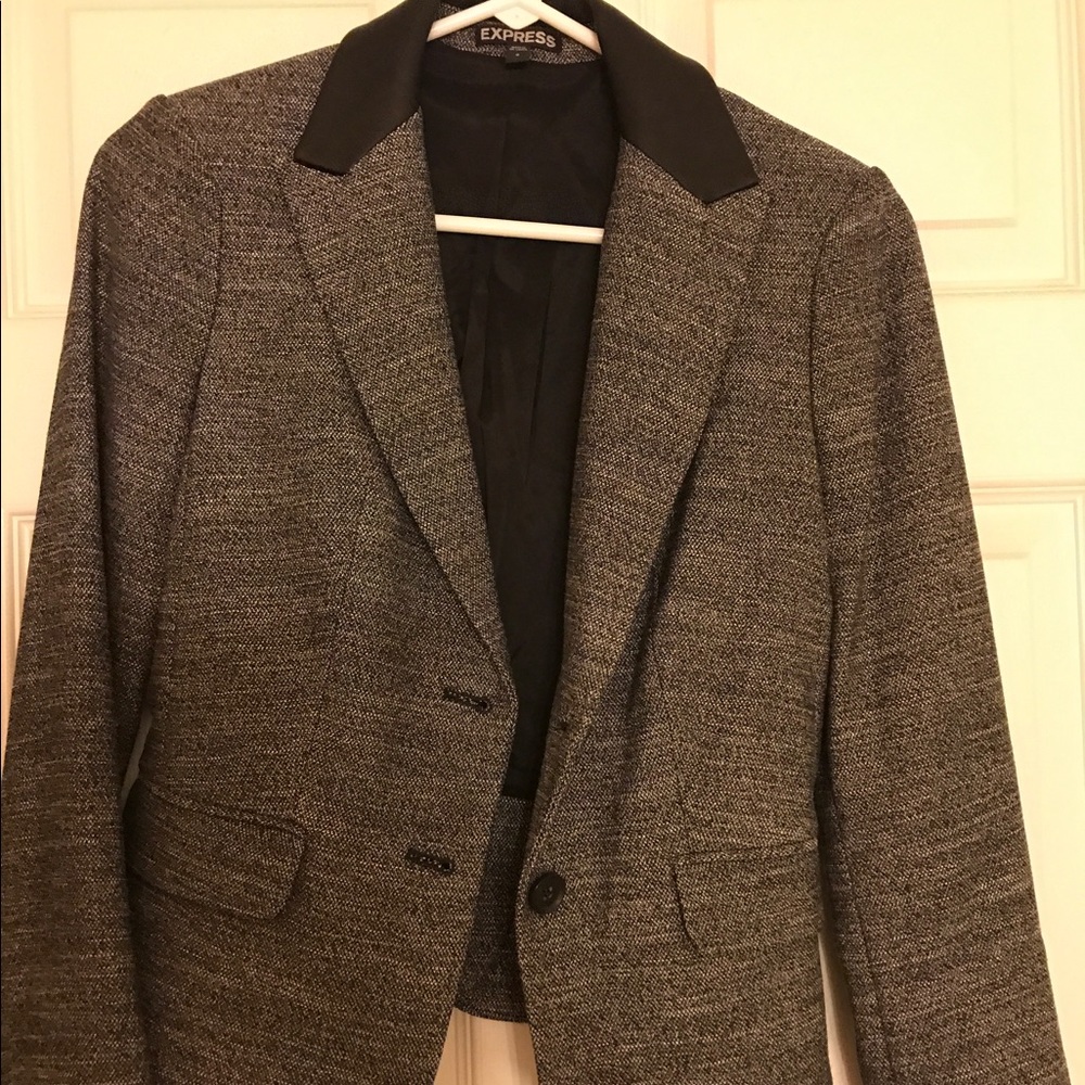 Express Blazer with faux leather collar size 0