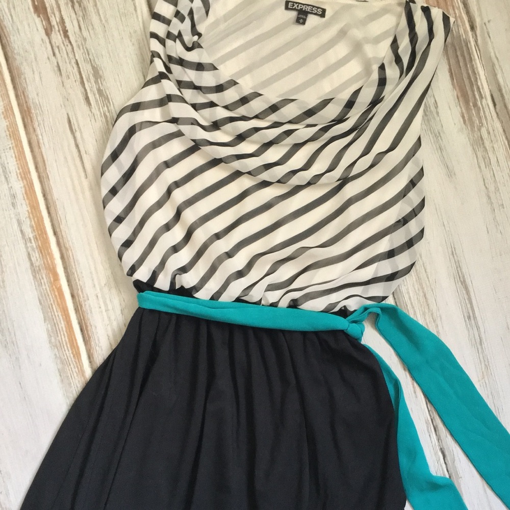 ✨Express B&W on black cocktail dress