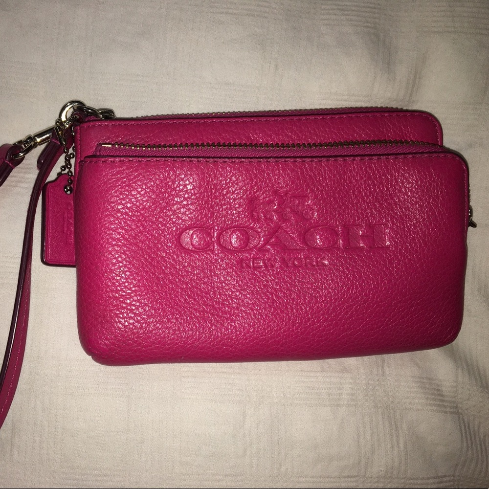Pink Coach wristlet