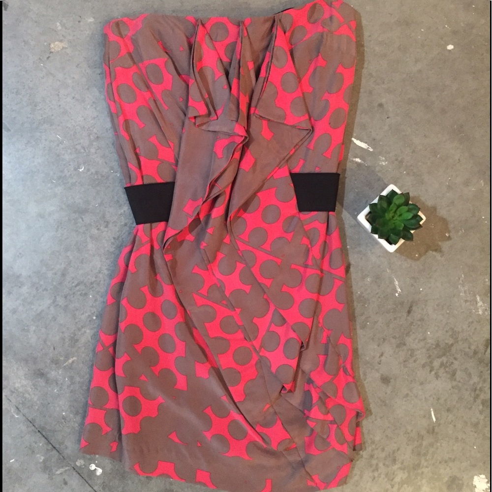 Reiss Strapless Polka Dot Dress