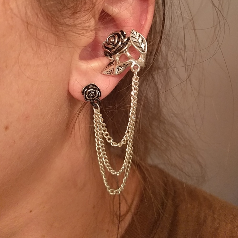 Rose cuff earring