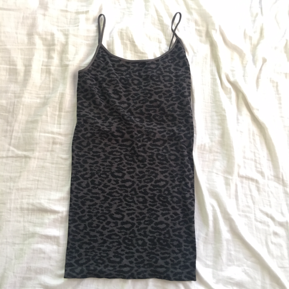 Leopard Print Gray/Black Stretch Cami