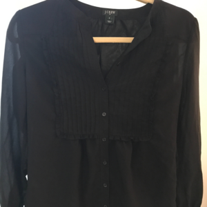 J. Crew Black Tuxedo Blouse- Size 0