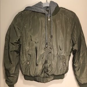 Olive green bomber/hoodie