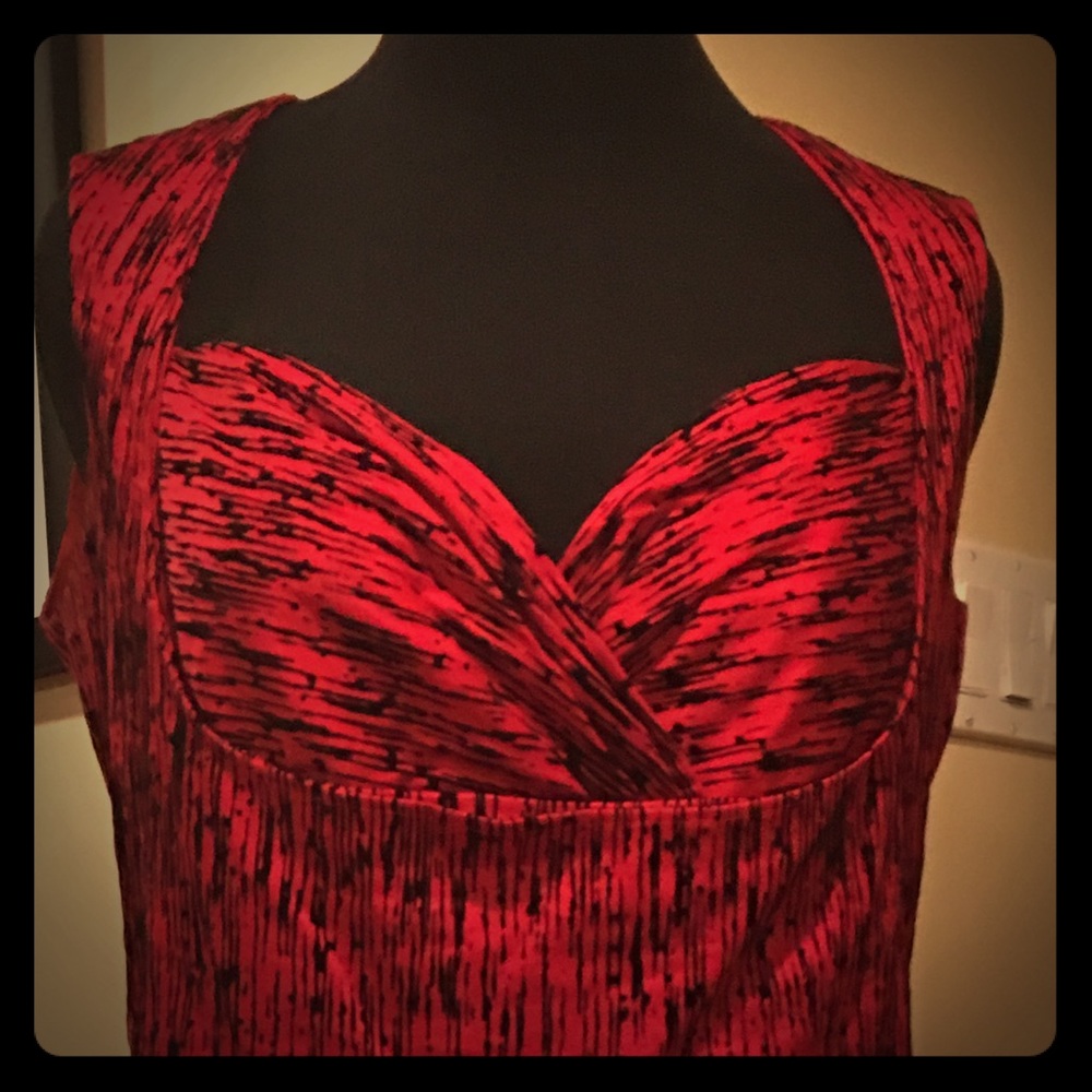 Grace Dress in Flocked Red