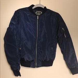Navy blue bomber jacket