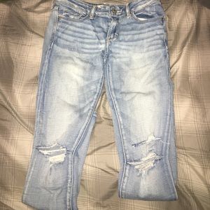 Abercrombie light destroyed jeans