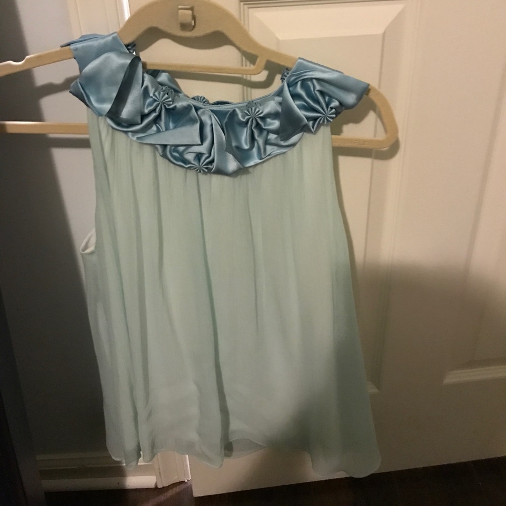 Saks Fifth Avenue Blue Silk Vintage Top