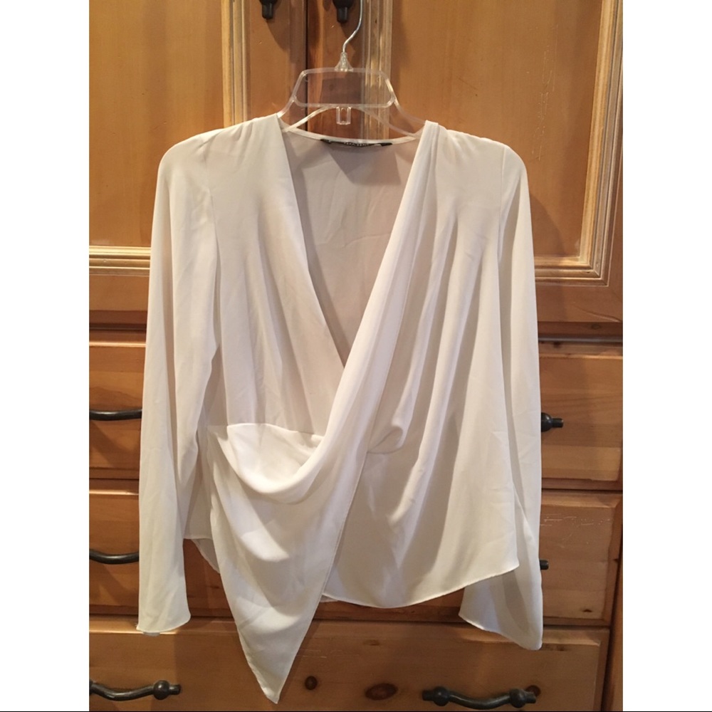 White Asymmetrical Blouse