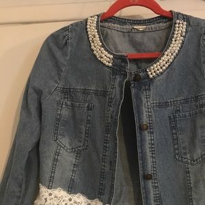 Denim/lace jacket