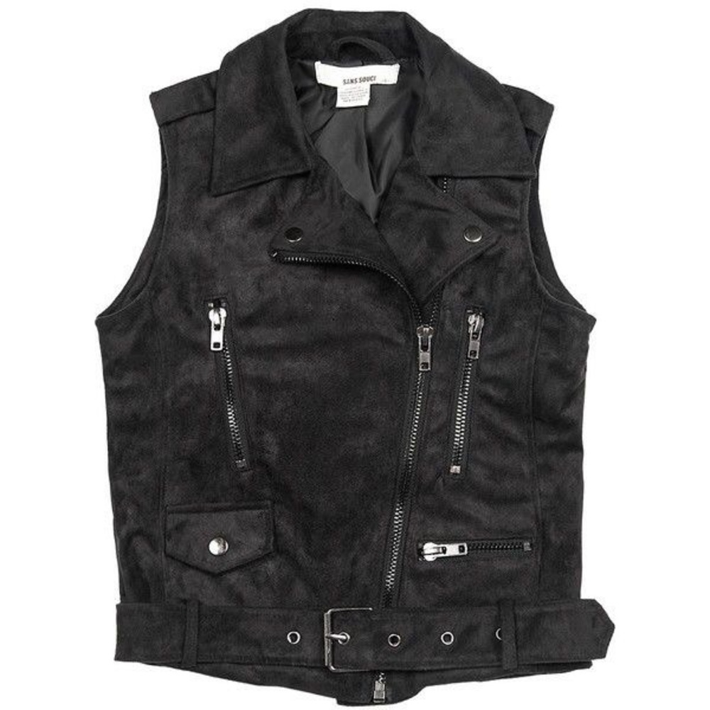 Vegan Suede Moto Vest - Picture 3 of 3