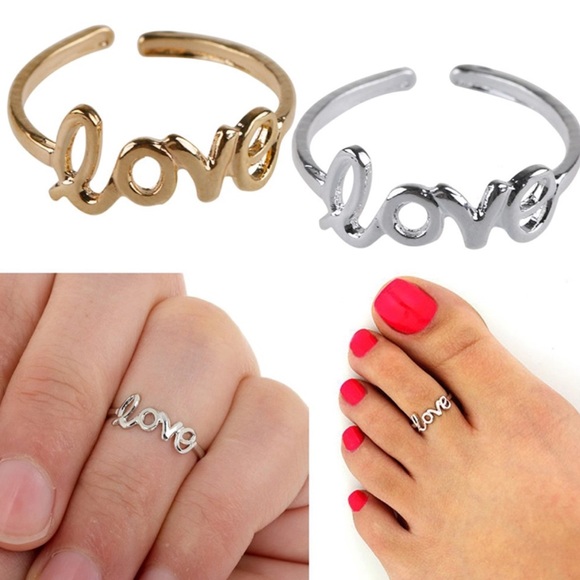 😍"love" toe ring- silver tone - Picture 3 of 3