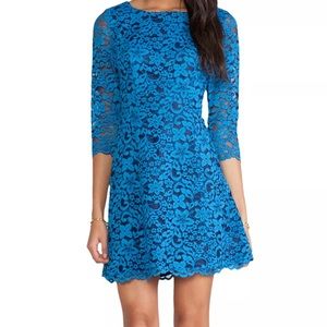 shoshanna blue lace dress