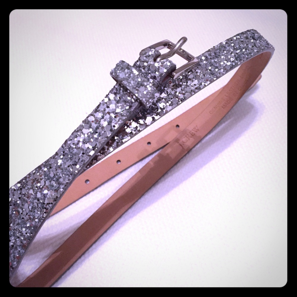 Sparkly silver skinny J. Crew belt