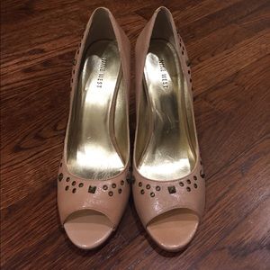 Nine West Nude Studded Heels