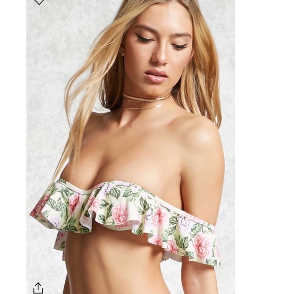 Off the shoulder floral swimsuit top