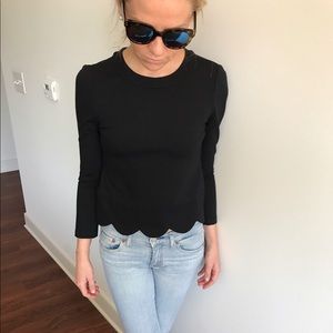 Kate Spade Scallop Crop Top Size 00